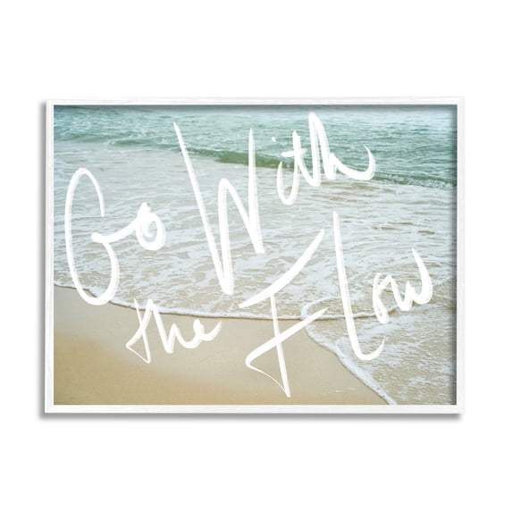 Stupell Indtries Go With the Flow Phrase Incoming Beach Tide,20 x 16,Design by Daphne Polselli