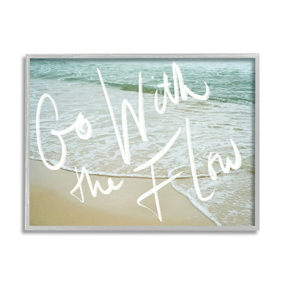 Stupell Indtries Go With the Flow Phrase Incoming Beach Tide,20 x 16,Design by Daphne Polselli