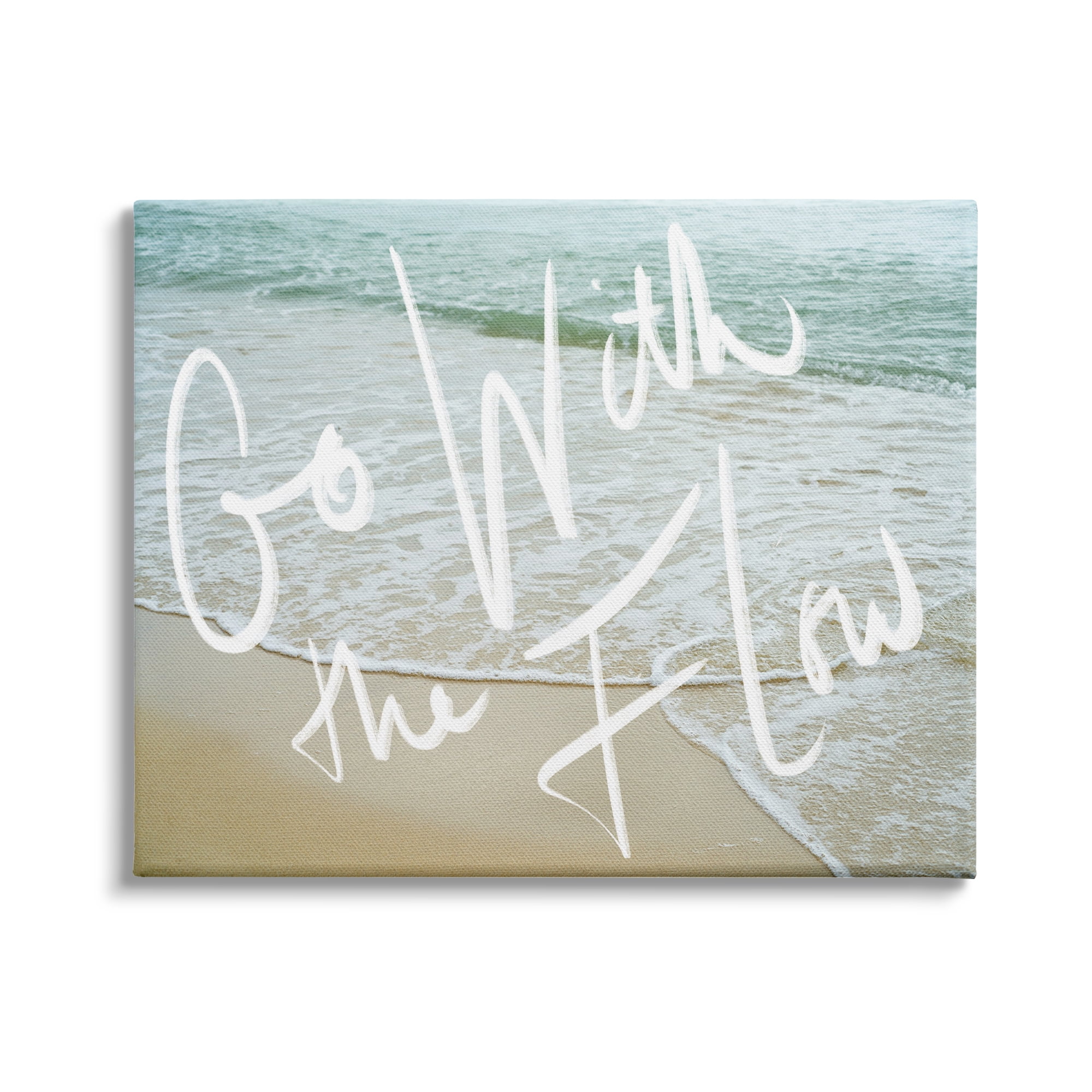 Stupell Indtries Go With the Flow Phrase Incoming Beach Tide,48 x 36,Design by Daphne Polselli