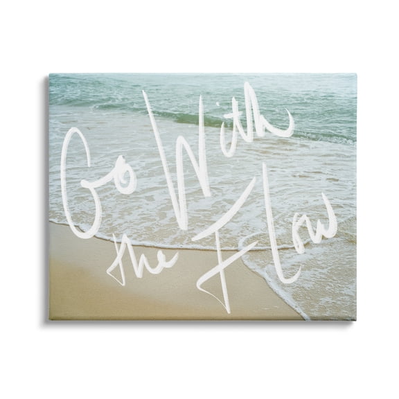 Stupell Indtries Go With the Flow Phrase Incoming Beach Tide,48 x 36,Design by Daphne Polselli