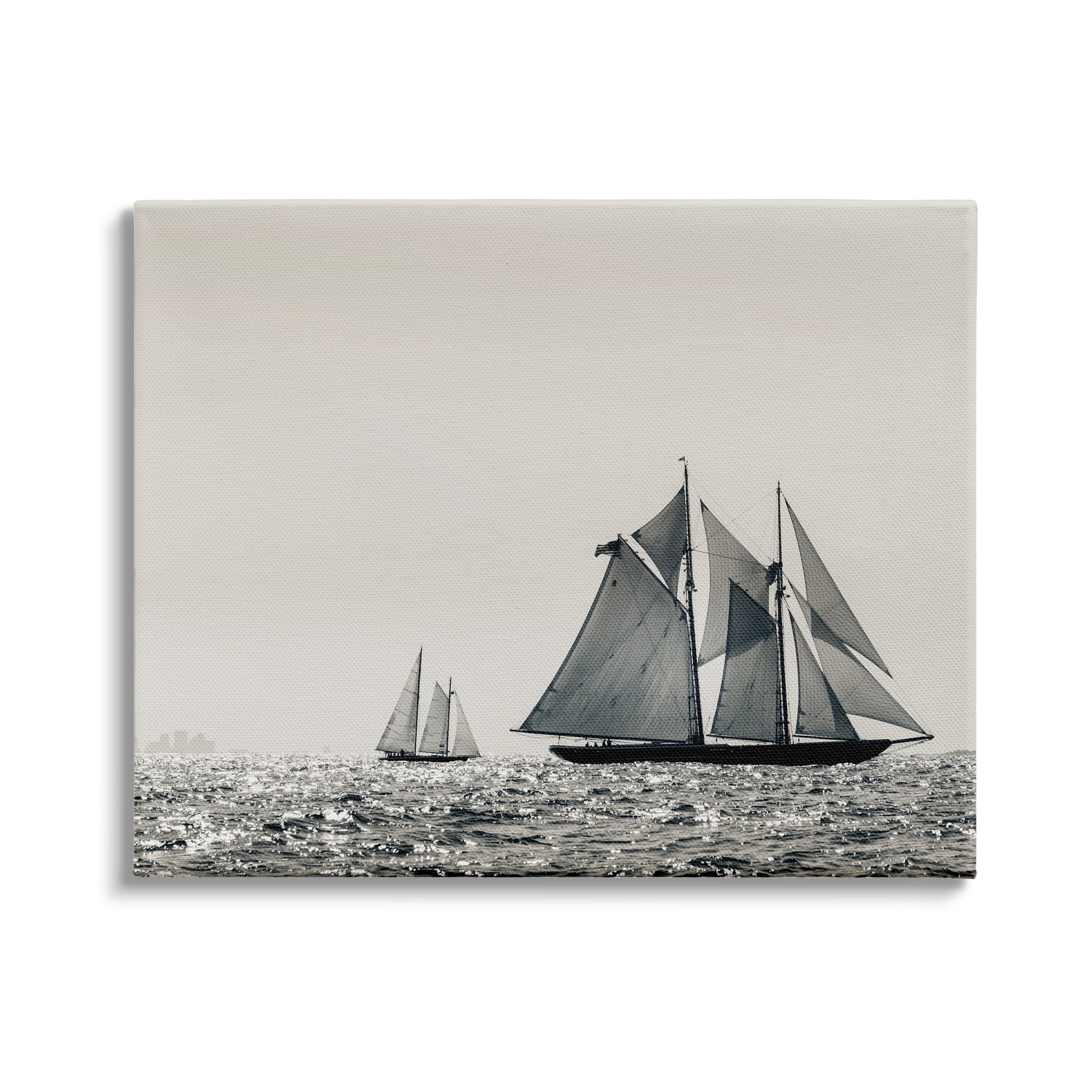Grand Ocean Sailing Scene Abstract Canvas Wall Art, 20 x 16