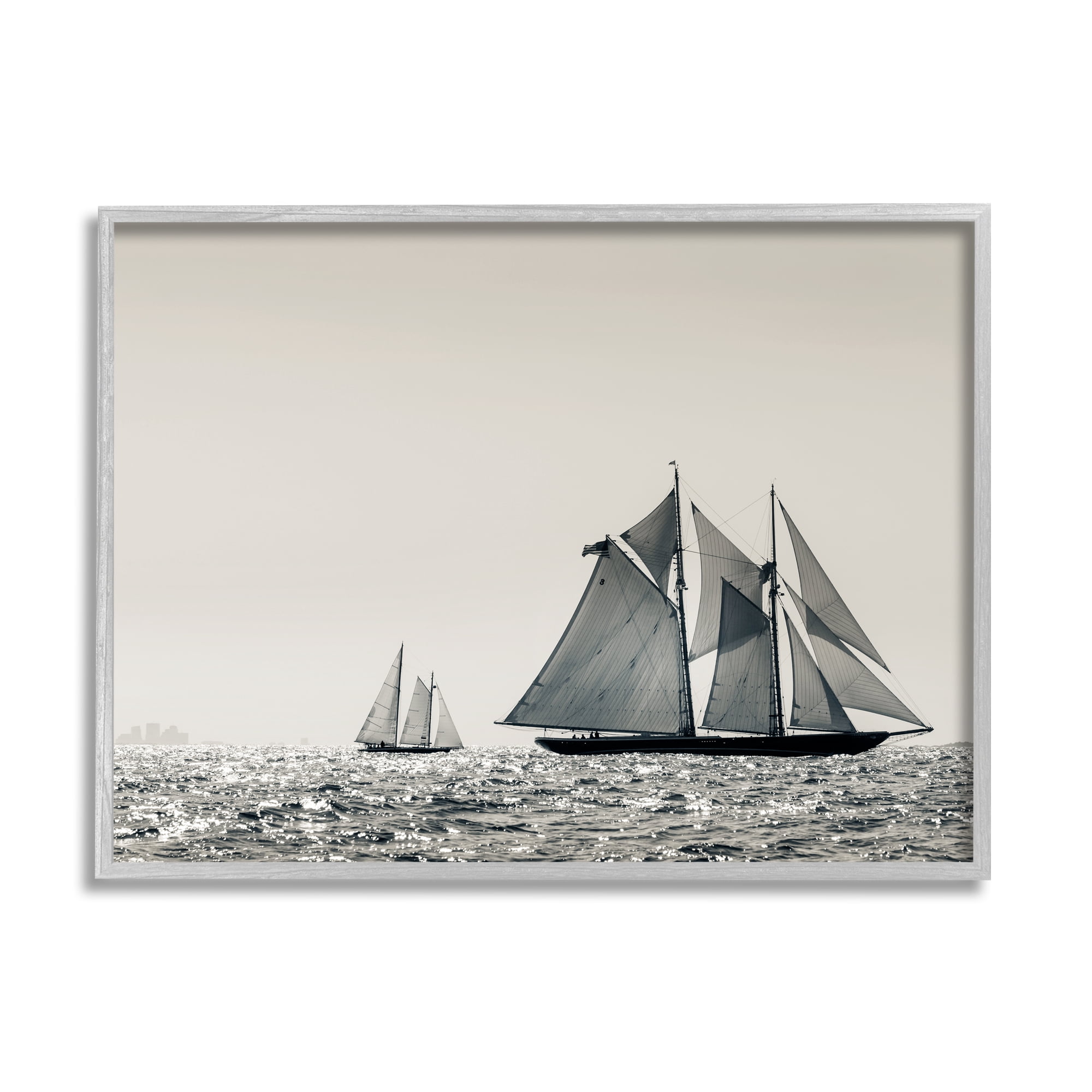 Stupell Indtries Grand Ocean Ships Nautical Sailing Scene Muted Photography,30 x 24,Design by ​Danita Delimont