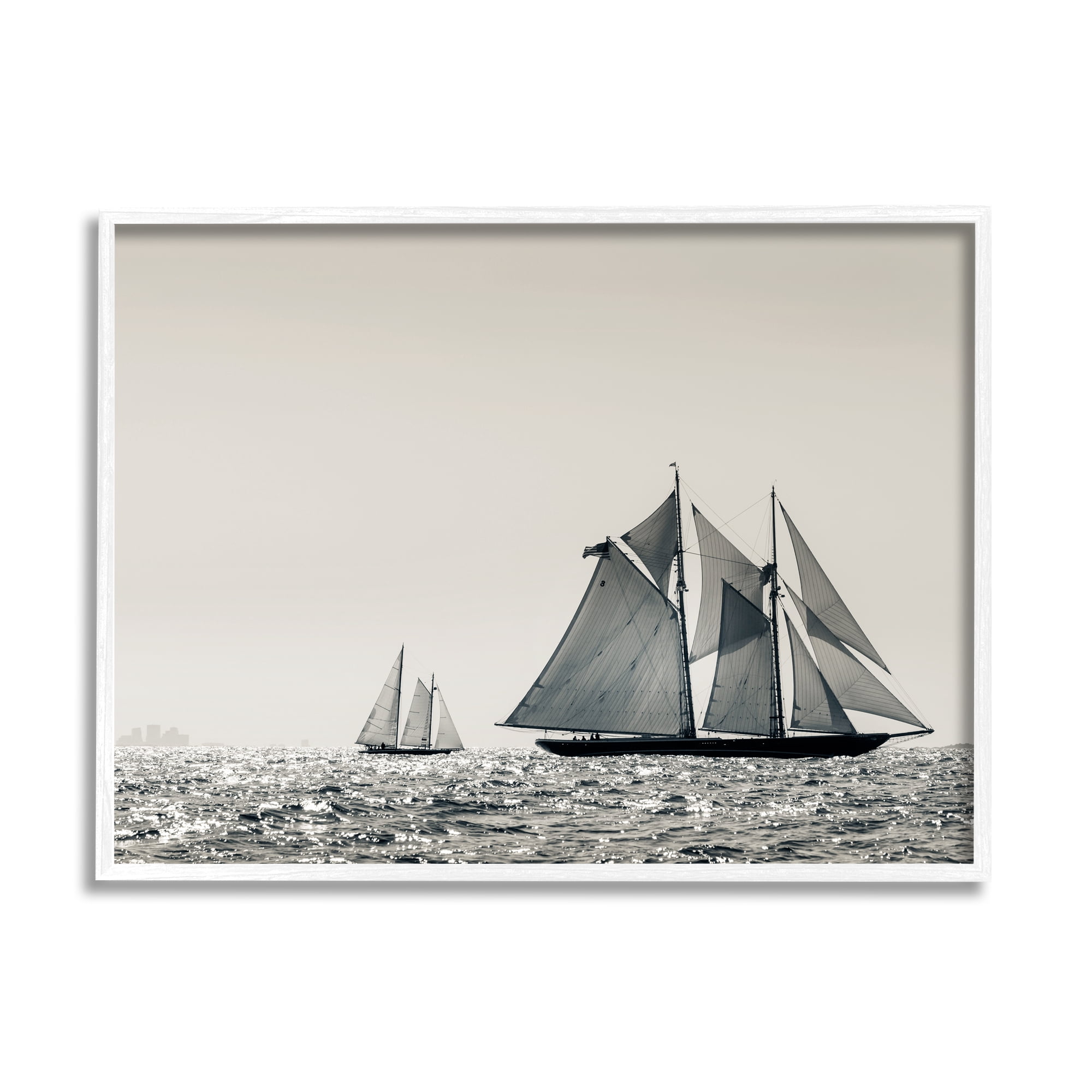 Stupell Indtries Grand Ocean Ships Nautical Sailing Scene Muted Photography,30 x 24,Design by ​Danita Delimont