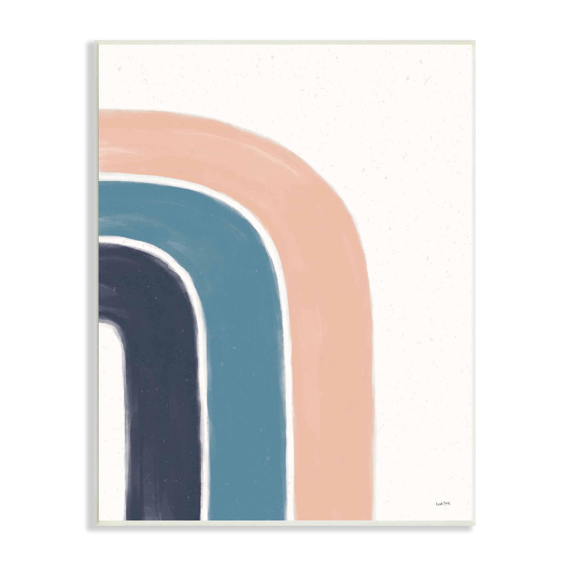 Stupell Indtries Half Rainbow Minimal Three Arch Shape Blue Pink,13 x 19,Design by Leah York