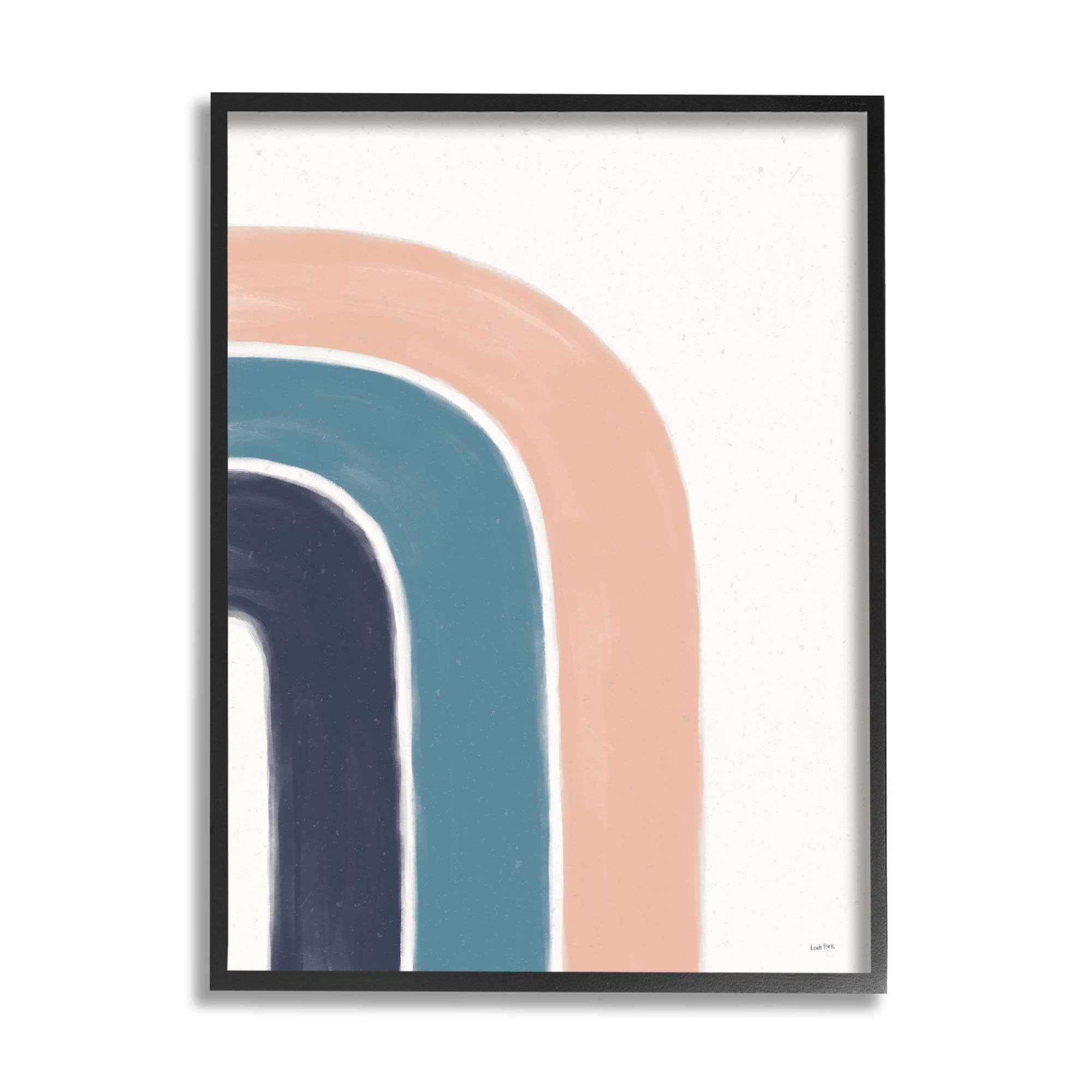 Stupell Indtries Half Rainbow Minimal Three Arch Shape Blue Pink,16 x 20,Design by Leah York