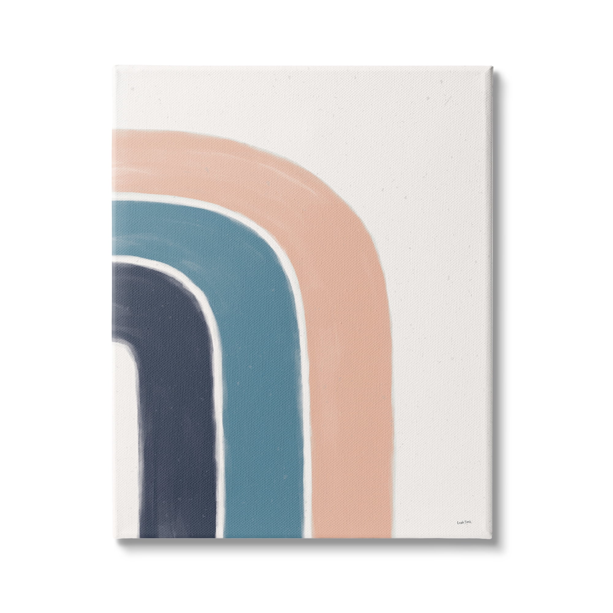 Stupell Indtries Half Rainbow Minimal Three Arch Shape Blue Pink,30 x 40,Design by Leah York