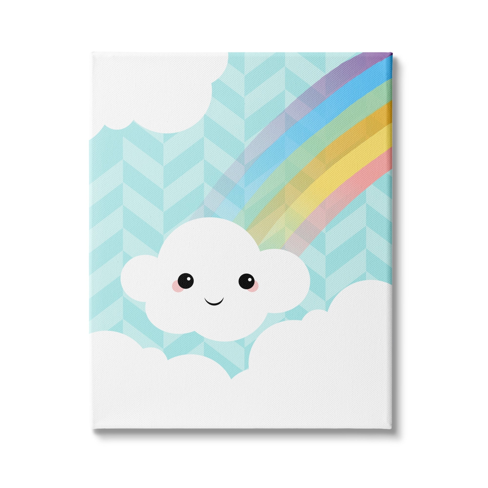 Stupell Indtries Happy Rainbow Cloud Blue Geometric Pattern Sky,16 x 20,Design by Anna Quach