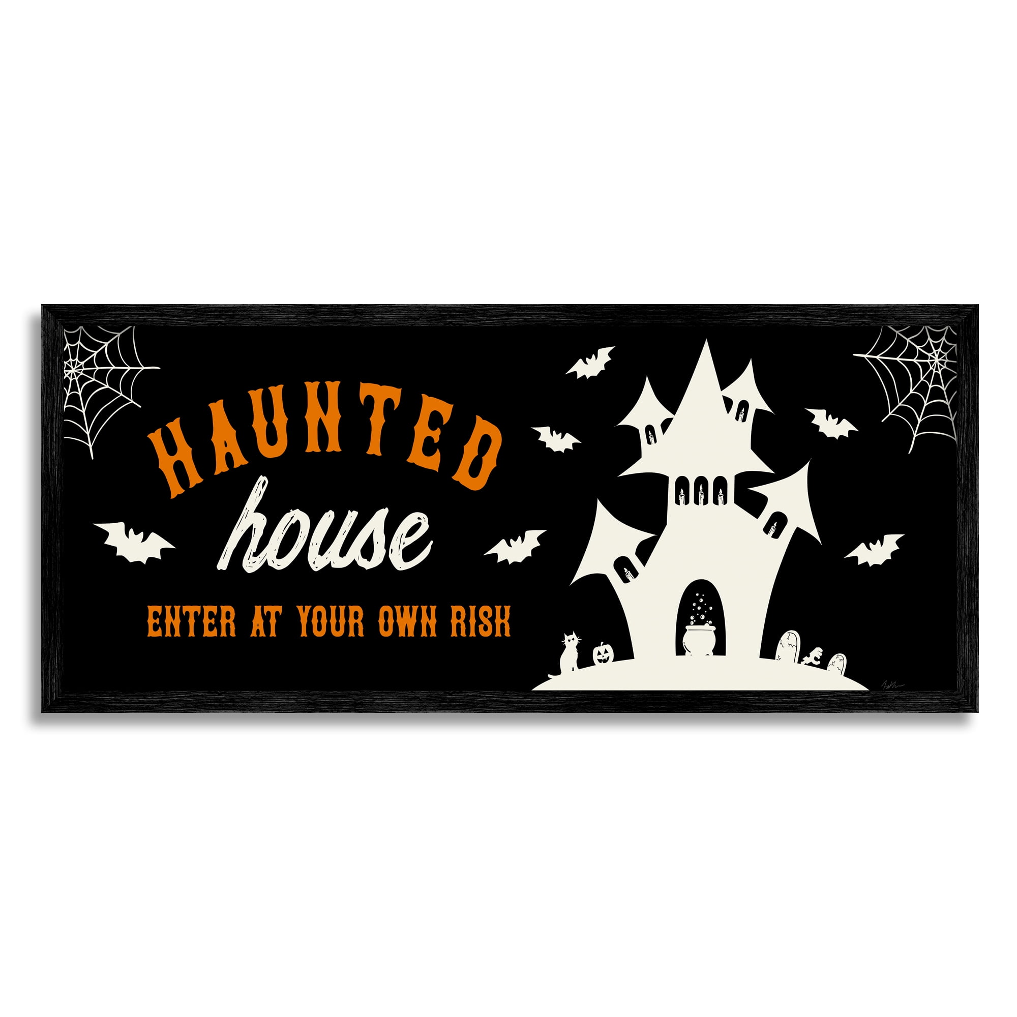 Stupell Indtries Haunted Hoe Enter at Own Risk Spooky Halloween,24 x 10,Design by Natalie Carpentieri