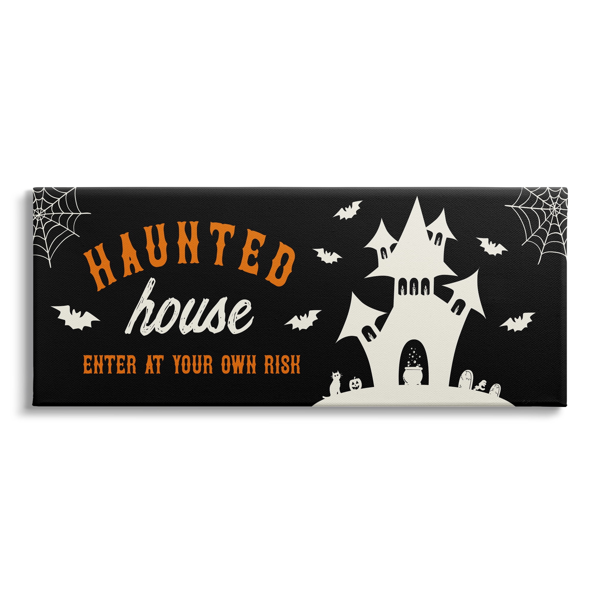 Stupell Indtries Haunted Hoe Enter at Own Risk Spooky Halloween,24 x 10,Design by Natalie Carpentieri