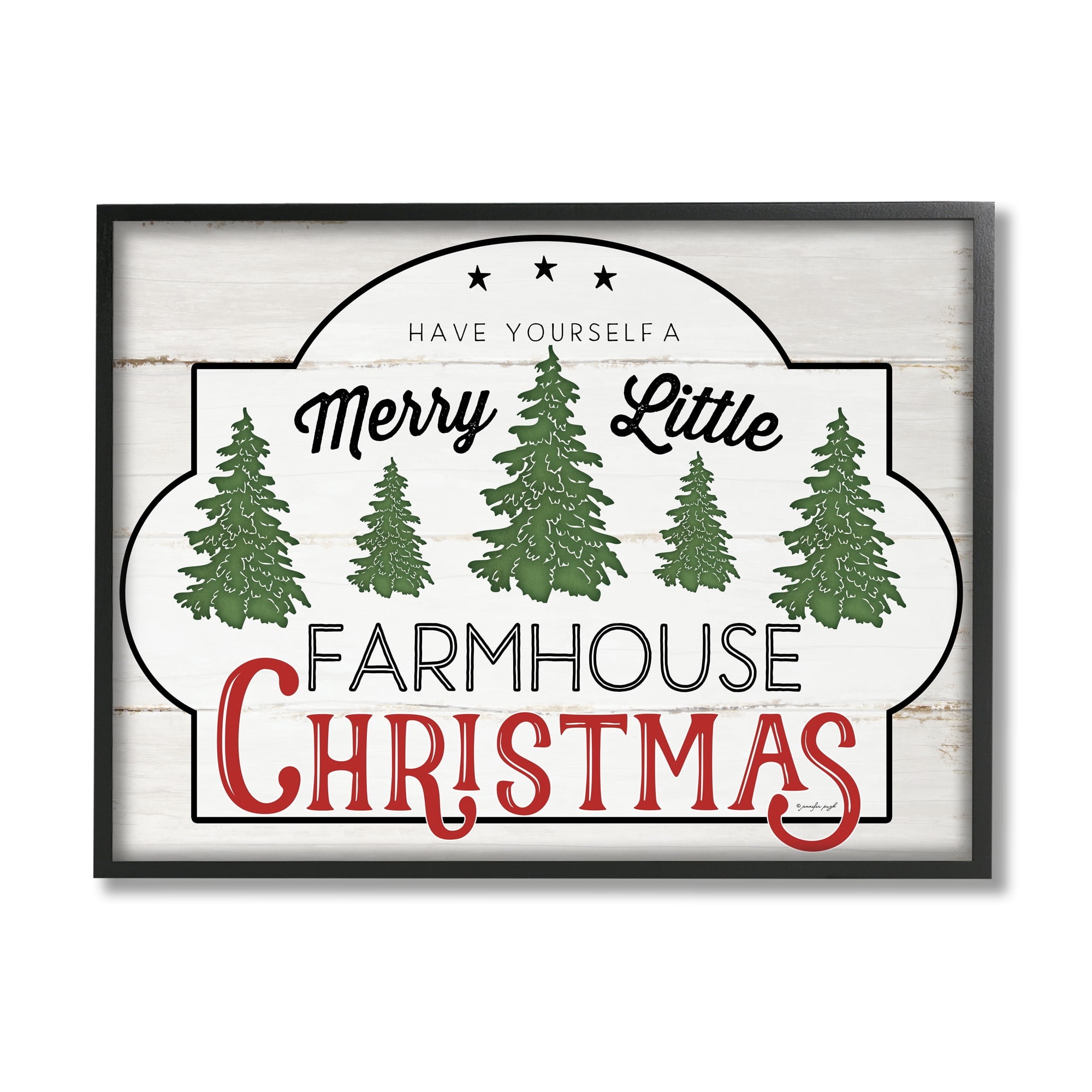 Stupell Indtries Have Yourself a Merry Little Farmhoe Christmas Sign,20 x 16,Design by Jennifer Pugh