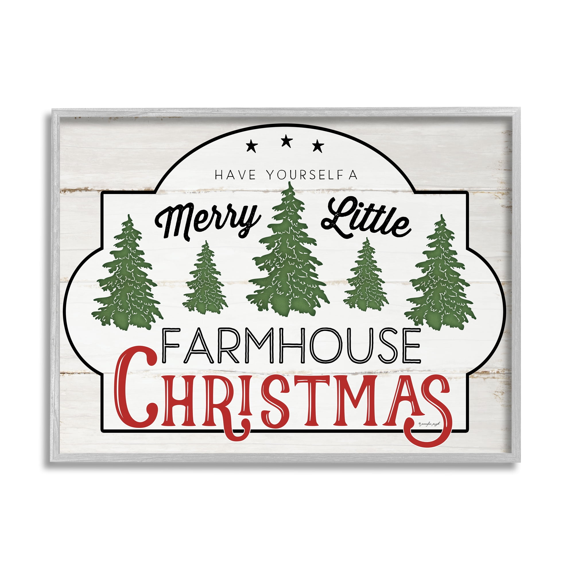 Stupell Indtries Have Yourself a Merry Little Farmhoe Christmas Sign,20 x 16,Design by Jennifer Pugh