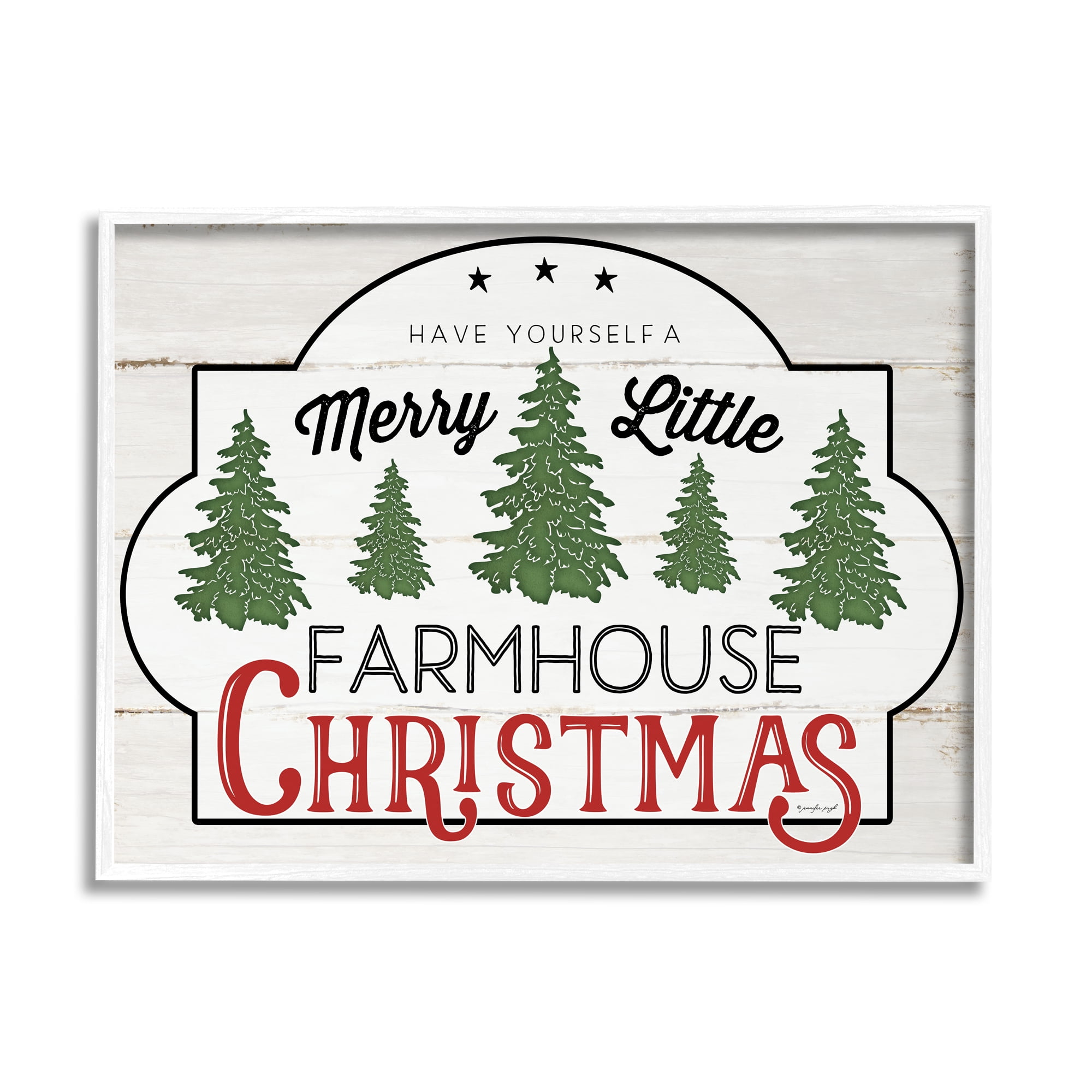 Stupell Indtries Have Yourself a Merry Little Farmhoe Christmas Sign,20 x 16,Design by Jennifer Pugh