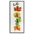 thumbnail image 1 of Stupell Indtries Hello Fall Greeting Autumn Foliage Stacked Leaves,13 x 30,Design by Carol Robinson, 1 of 5