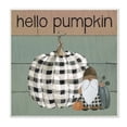 thumbnail image 1 of Stupell Indtries Hello Pumpkin Rtic Greeting Patchwork Plaid Gnome,12 x 12,Design by Livi Finn, 1 of 6