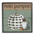 thumbnail image 1 of Stupell Indtries Hello Pumpkin Rtic Greeting Patchwork Plaid Gnome,17 x 30,Design by Livi Finn, 1 of 7