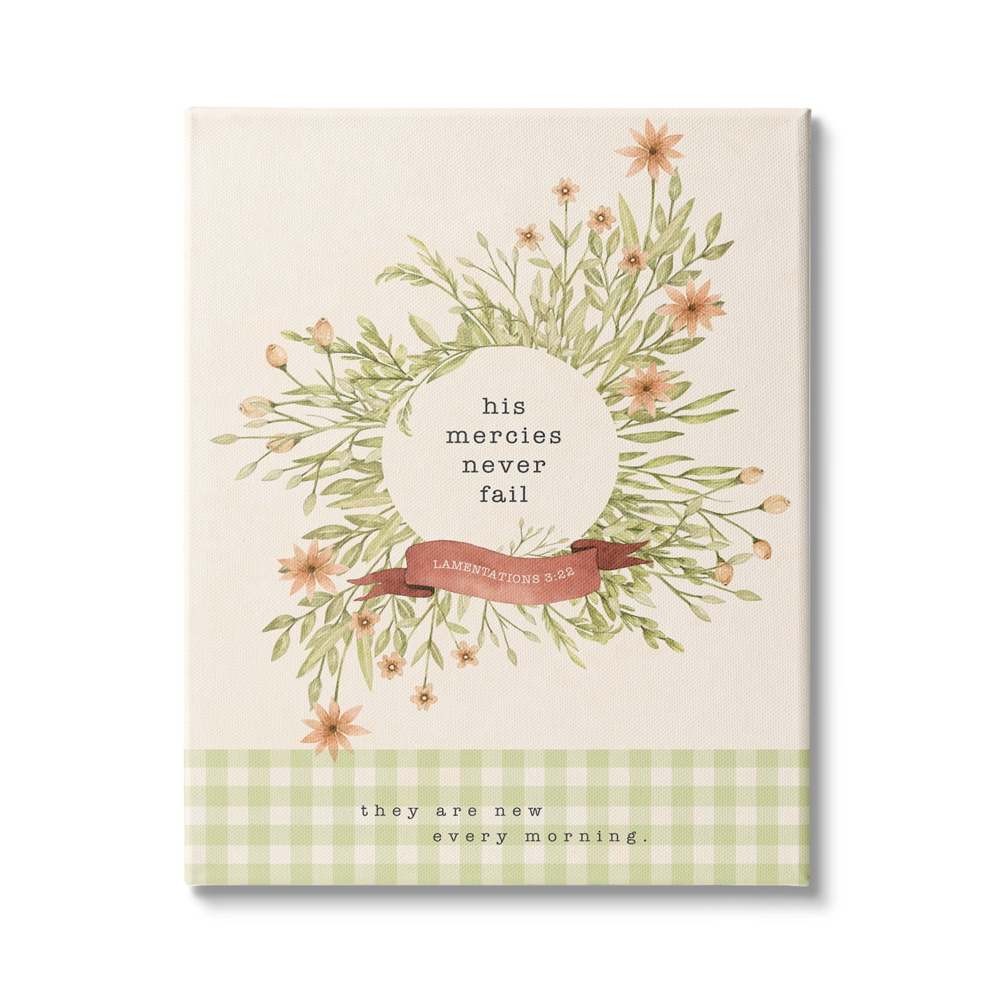 Stupell Indtries His Mercies Never Fail Proverb Country Floral Wreath,30 x 40,Design by Tammy Apple