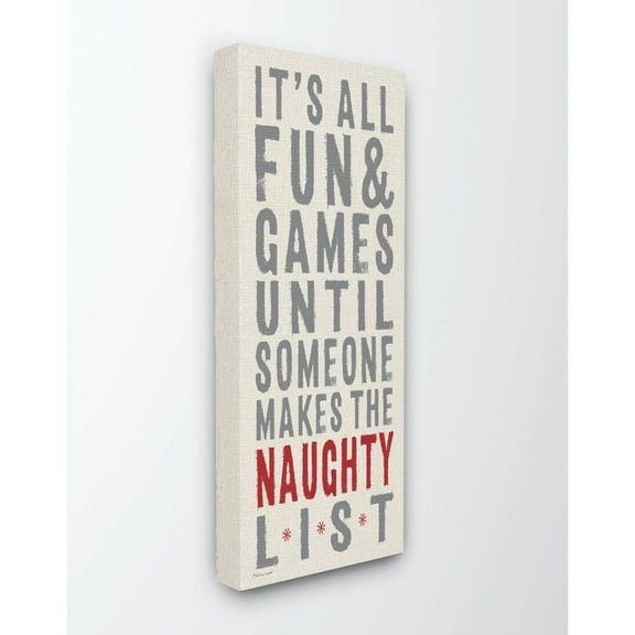 Stupell Indtries Holiday Christmas Funny Word Textured Design Canvas Wall Art by Stephanie Workman Marrott