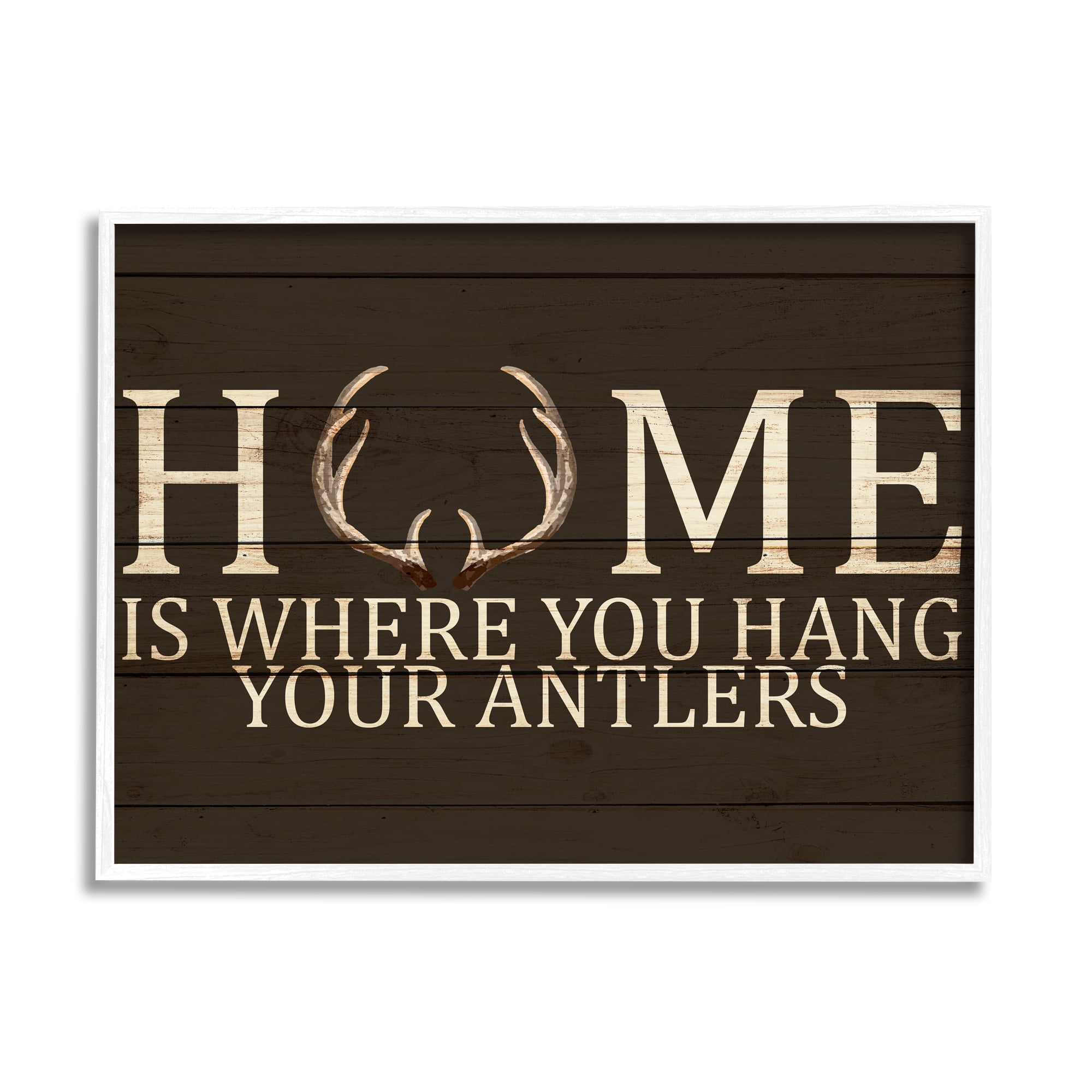 Stupell Indtries Home's Where You Hang Antlers Rtic Hunting Phrase,14 x 11,Design by Kim Allen