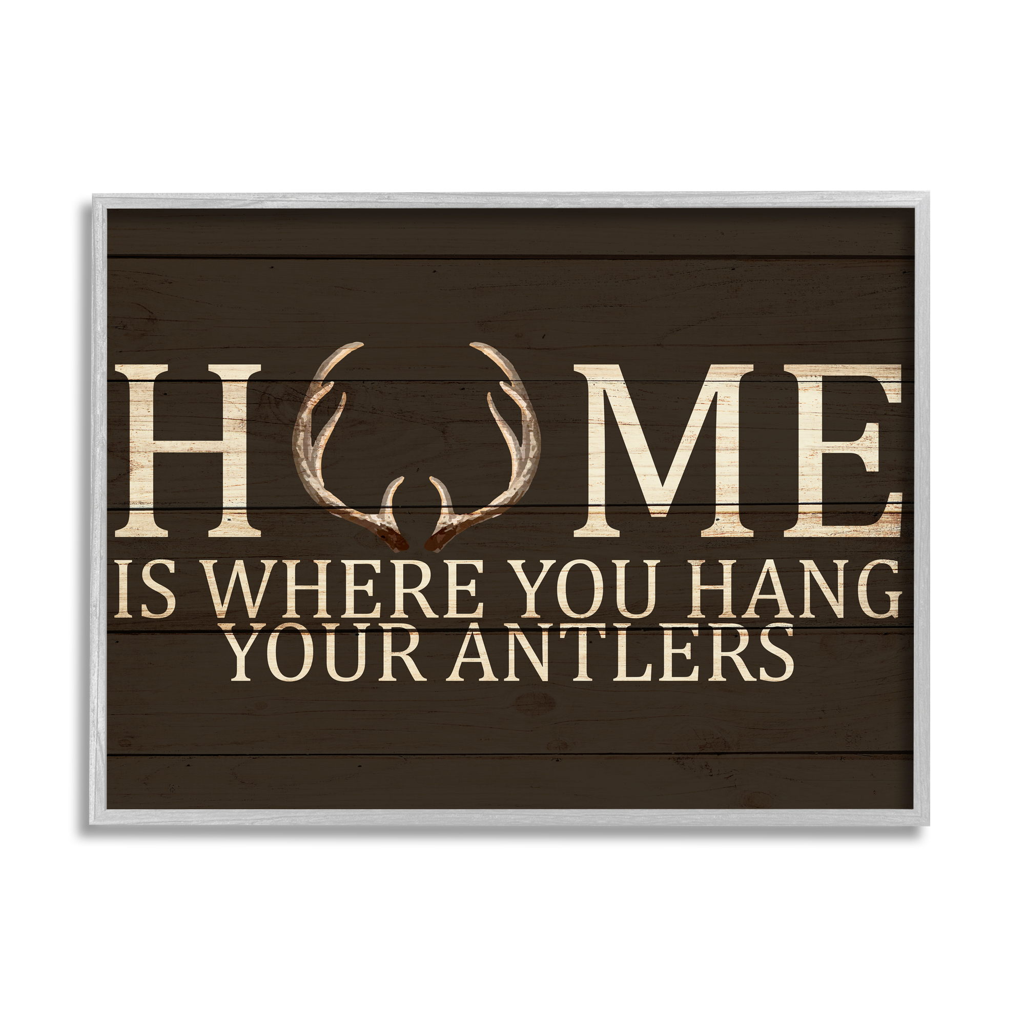 Stupell Indtries Home's Where You Hang Antlers Rtic Hunting Phrase,14 x 11,Design by Kim Allen