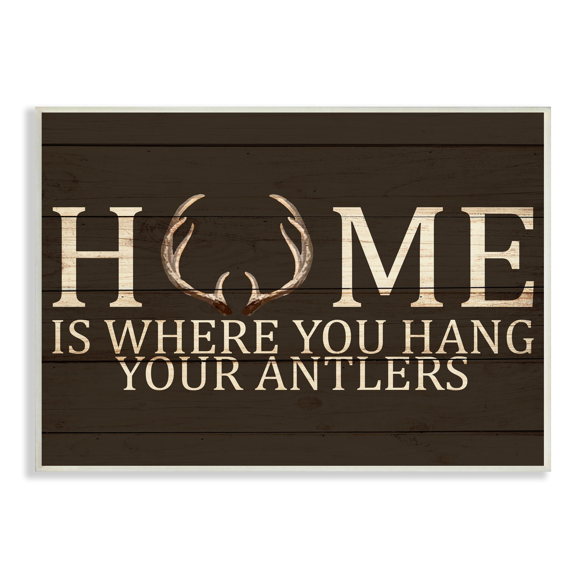 Stupell Indtries Home's Where You Hang Antlers Rtic Hunting Phrase,15 x 10,Design by Kim Allen