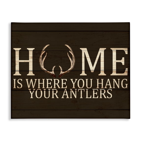 Stupell Indtries Home's Where You Hang Antlers Rtic Hunting Phrase,20 x 16,Design by Kim Allen