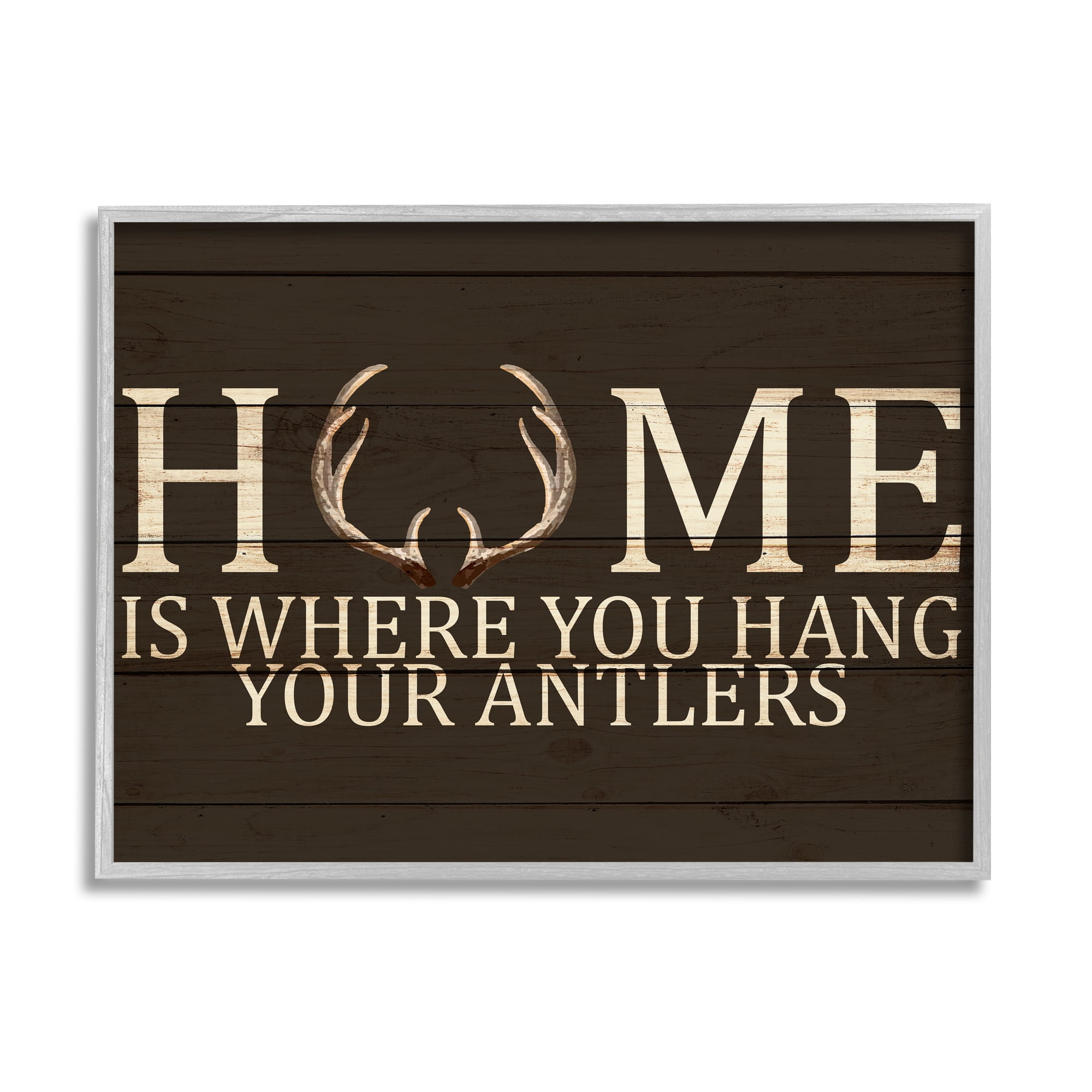 Stupell Indtries Home's Where You Hang Antlers Rtic Hunting Phrase,30 x 24,Design by Kim Allen