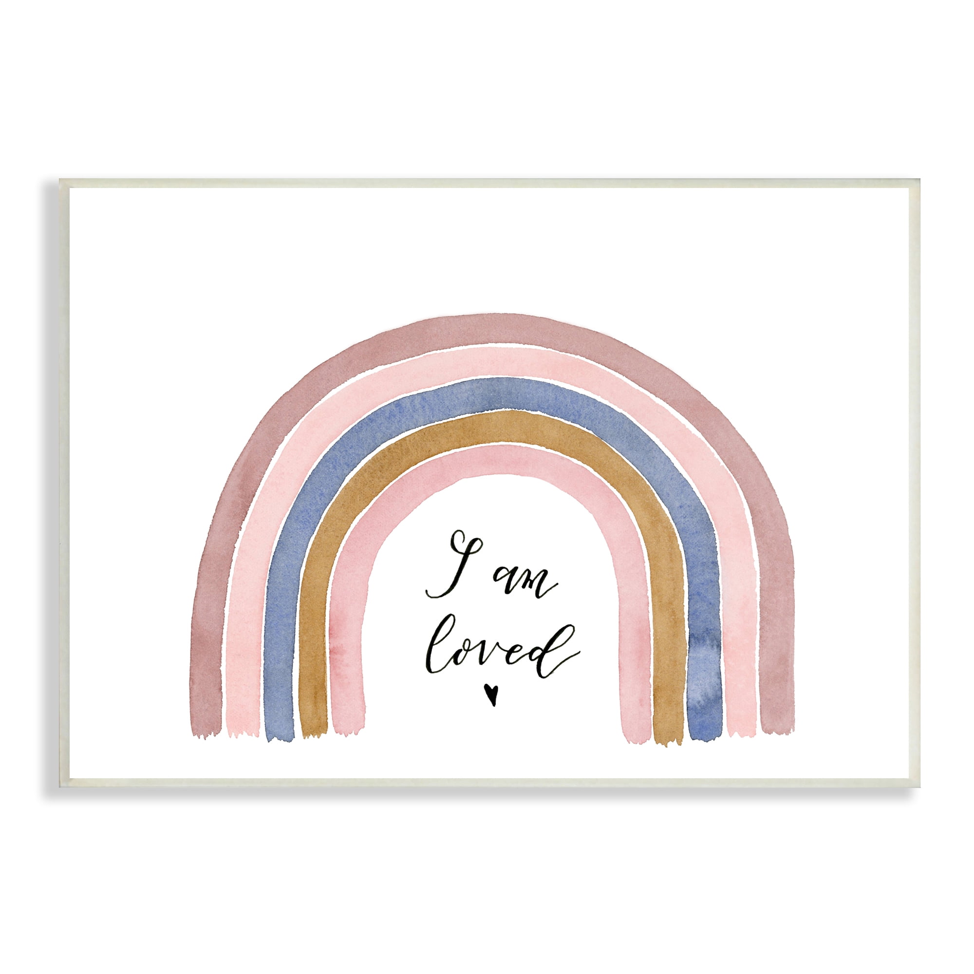 Stupell Indtries I Am Loved Phrase Inspirational Children's Rainbow,15 x 10,Design by Lucille Price