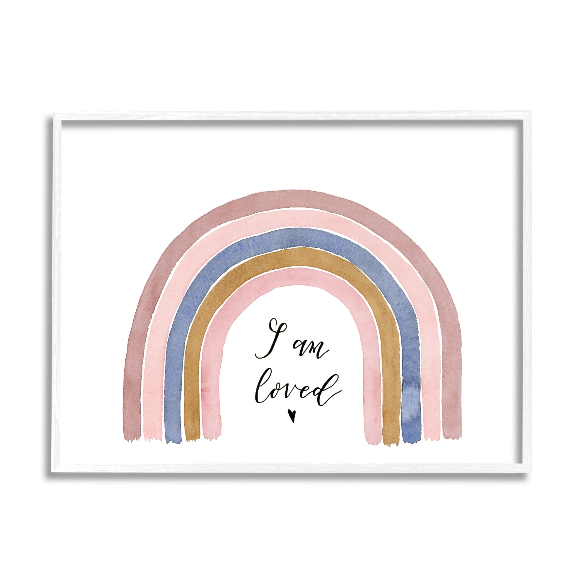 Stupell Indtries I Am Loved Phrase Inspirational Children's Rainbow,20 x 16,Design by Lucille Price