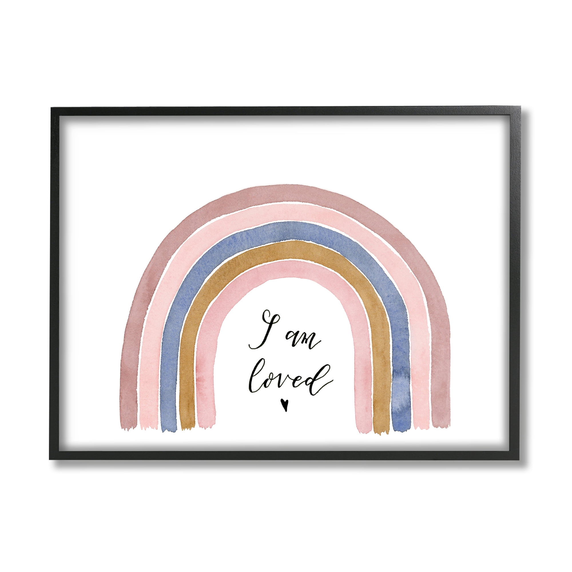 Stupell Indtries I Am Loved Phrase Inspirational Children's Rainbow,20 x 16,Design by Lucille Price