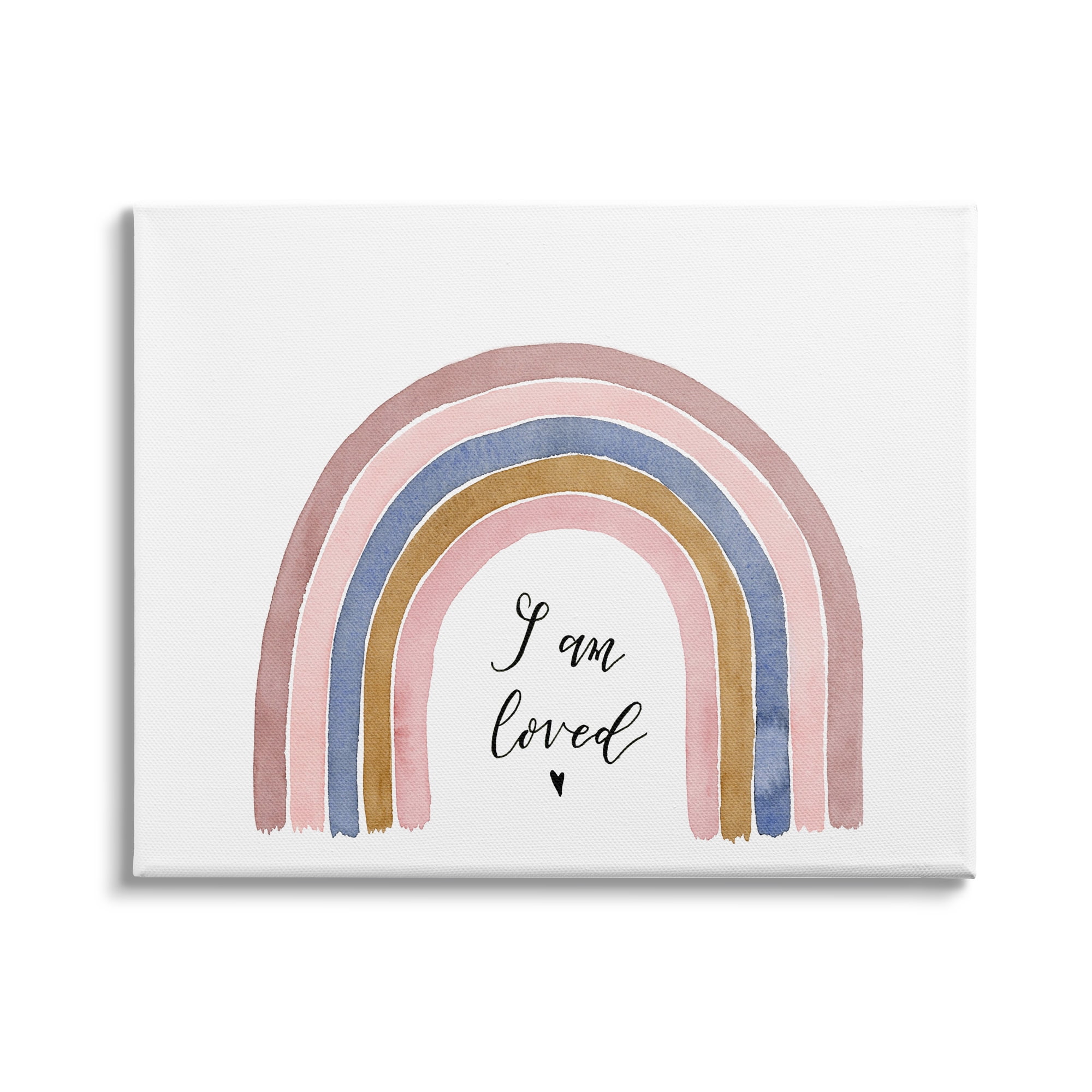 Stupell Indtries I Am Loved Phrase Inspirational Children's Rainbow,48 x 36,Design by Lucille Price