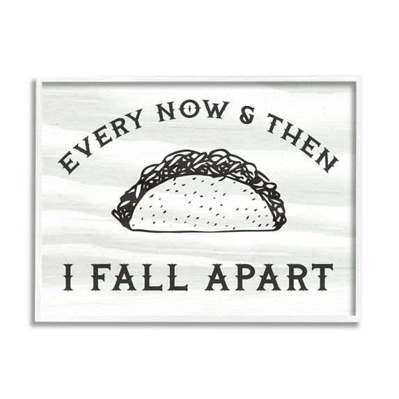 Stupell Indtries I Fall Apart Phrase Funny Kitchen Taco Pun,20 x 16,Design by Daphne Polselli