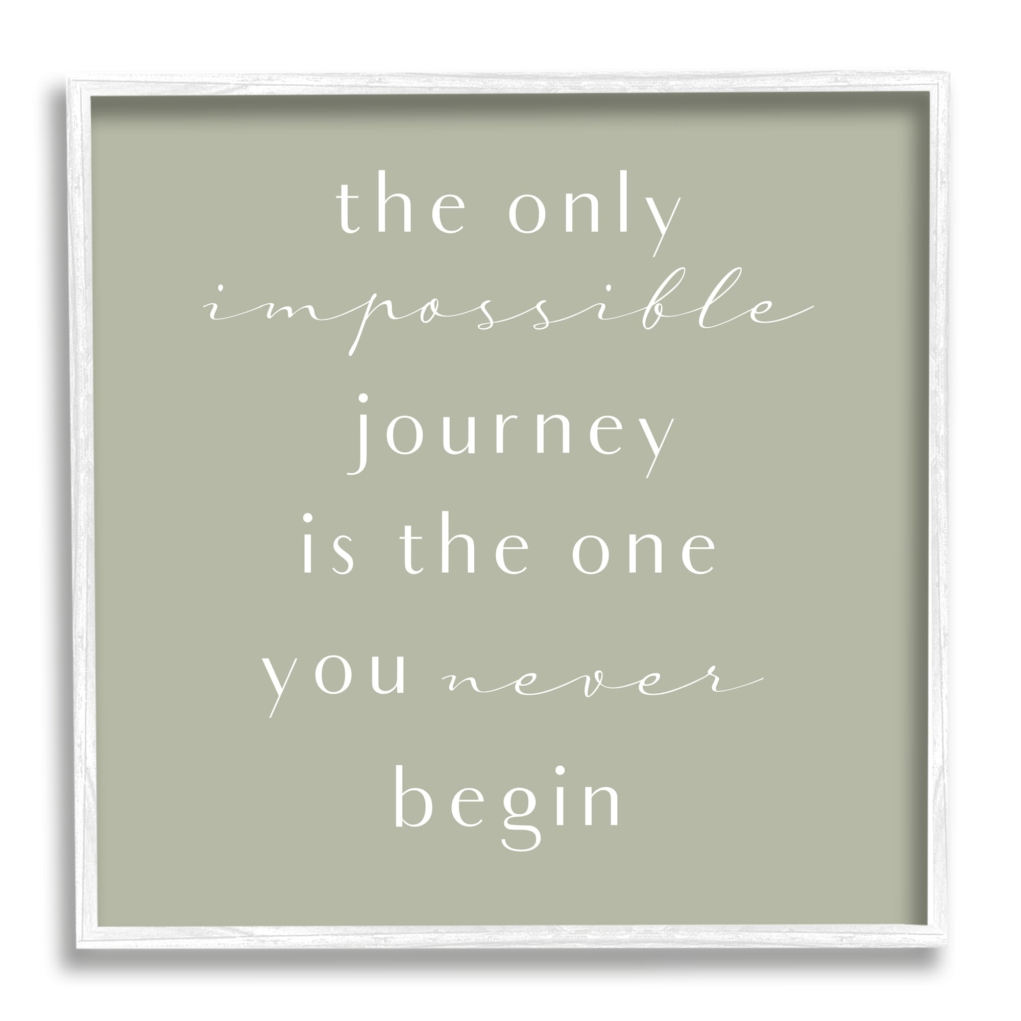 Stupell Indtries Impossible Journey Is One You Never Begin Phrase,17 x 17,Design by Birch&Ink
