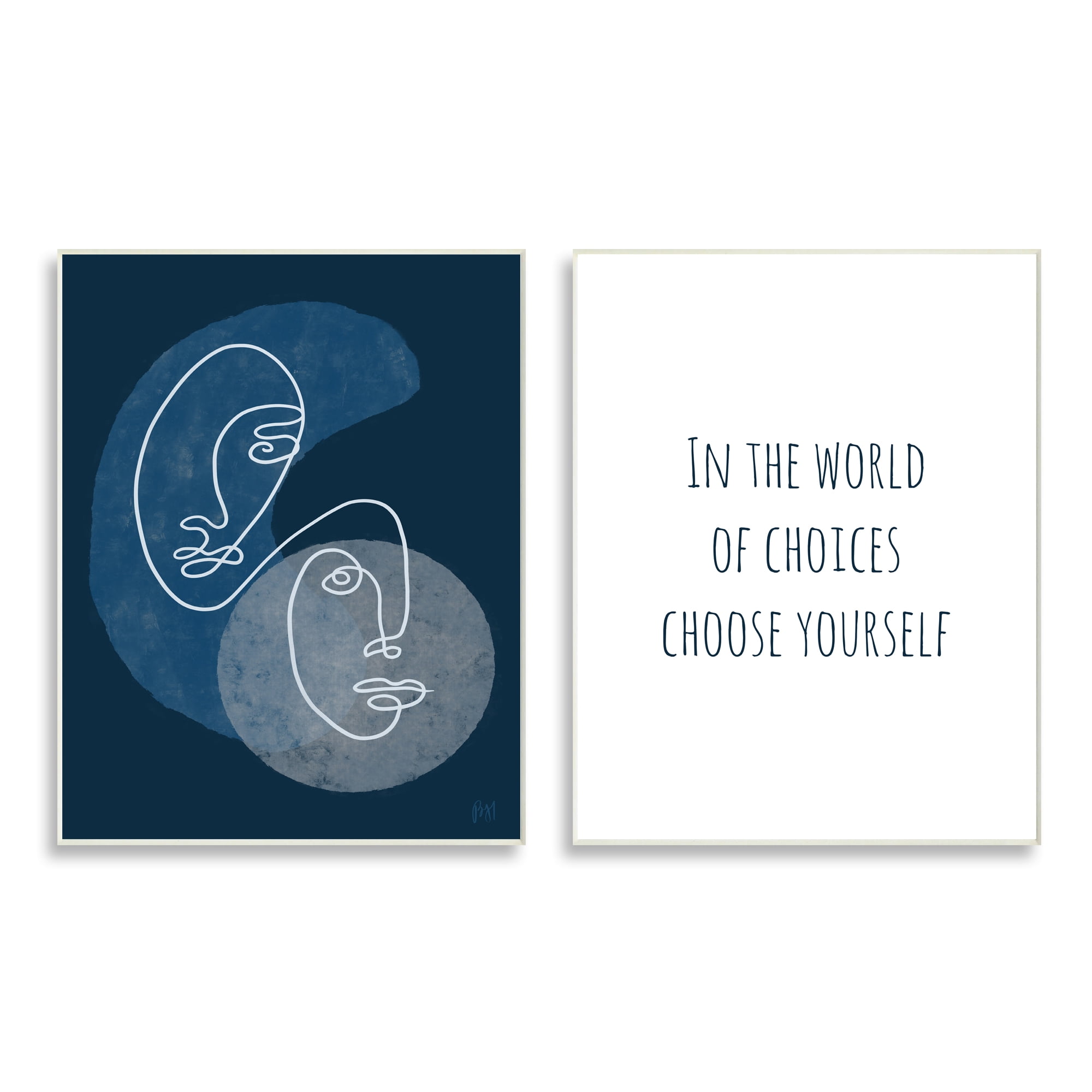 Stupell Indtries In The World Choose Yourself Phrase Two Faces,13 x 19,Design by Birch&Ink
