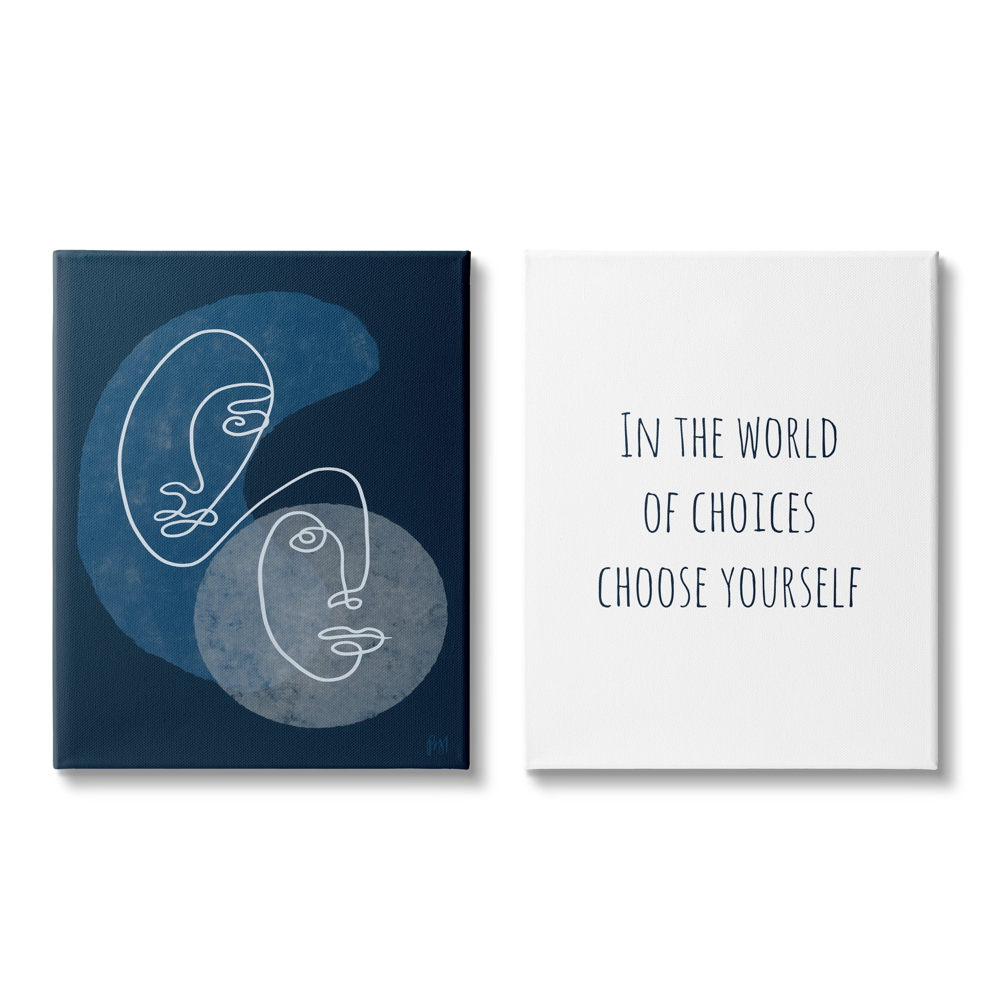 Stupell Indtries In The World Choose Yourself Phrase Two Faces,16 x 20,Design by Birch&Ink
