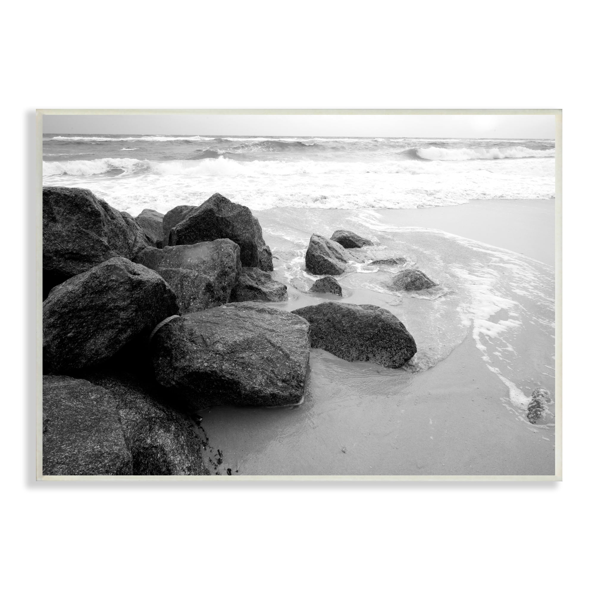 Stupell Indtries Incoming Tide Nautical Beach Coast Black White Photography,15 x 10,Design by Bill Carson Photography