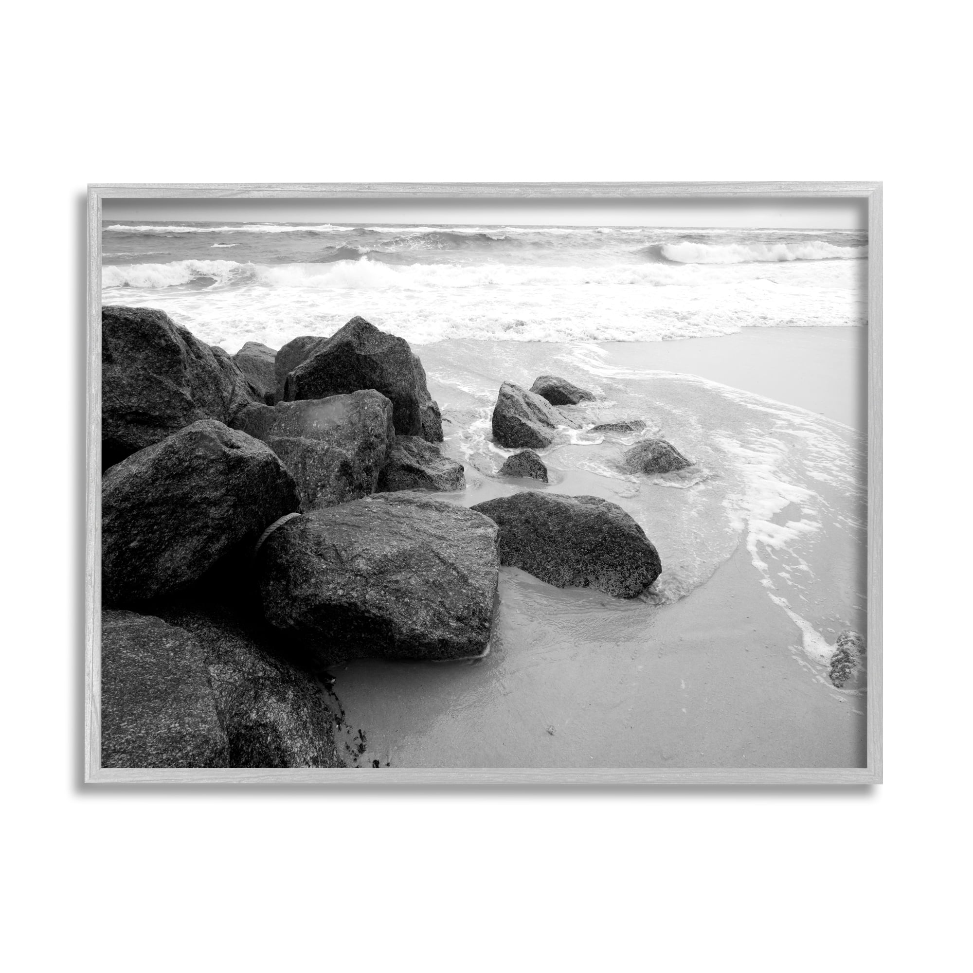 Stupell Indtries Incoming Tide Nautical Beach Coast Black White Photography,20 x 16,Design by Bill Carson Photography