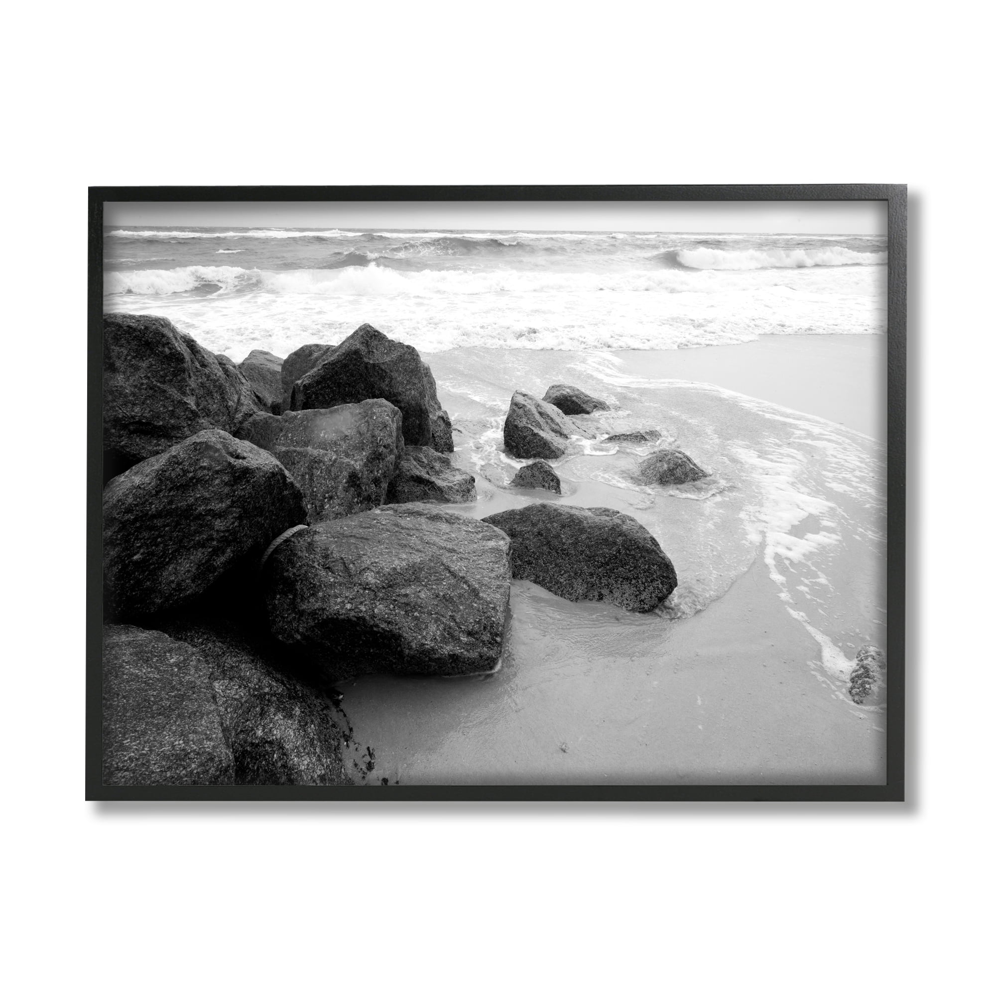 Stupell Indtries Incoming Tide Nautical Beach Coast Black White Photography,20 x 16,Design by Bill Carson Photography