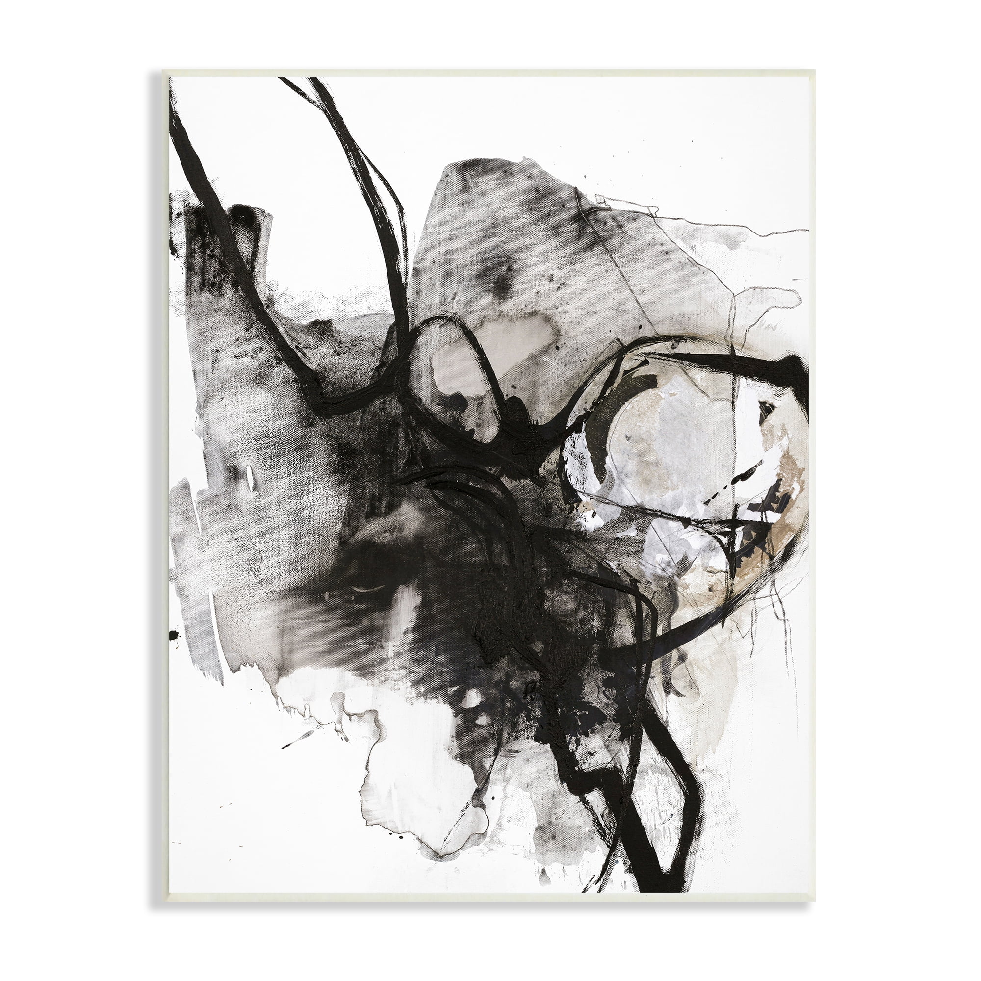 Stupell Indtries Ink Splatter Abstraction Chaotic By Movement Black Brown,13 x 19,Design by Design Fabrikken