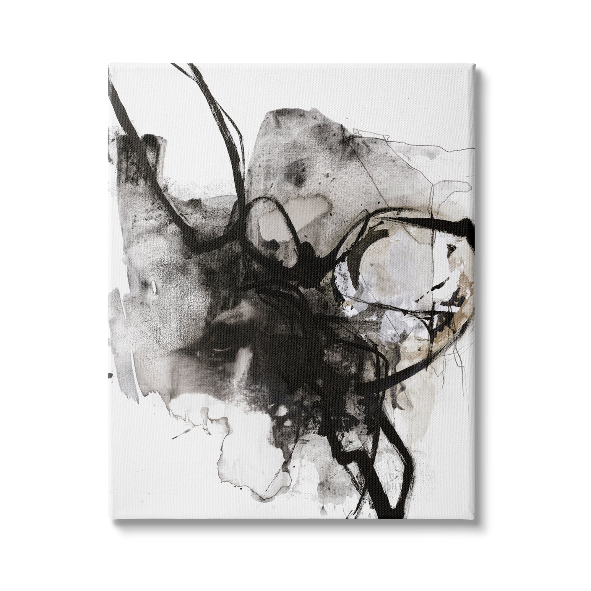 Stupell Indtries Ink Splatter Abstraction Chaotic By Movement Black Brown,30 x 40,Design by Design Fabrikken