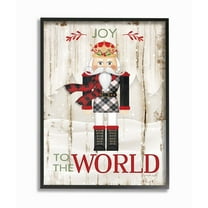 Stupell Indtries Joy to the World Quote with Christmas Nutcracker Designed by Jennifer Pugh