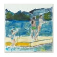 thumbnail image 1 of Stupell Indtries Kids on Swimming Dock Abstract Contemporary Lake Scene,12 x 12,Design by Snne Marie, 1 of 6