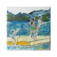 thumbnail image 1 of Stupell Indtries Kids on Swimming Dock Abstract Contemporary Lake Scene,24 x 24,Design by Snne Marie, 1 of 6