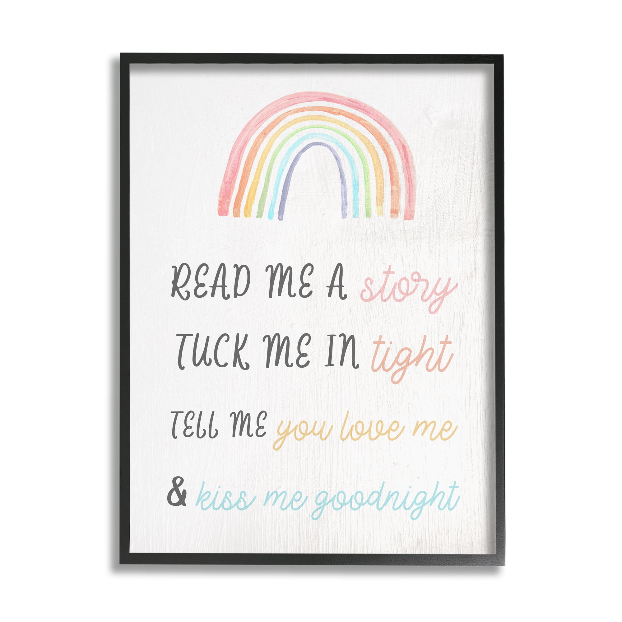 Stupell Indtries Kiss Me Goodnight Rainbow Children's Bedtime Sentiment,16 x 20,Design by Daphne Polselli