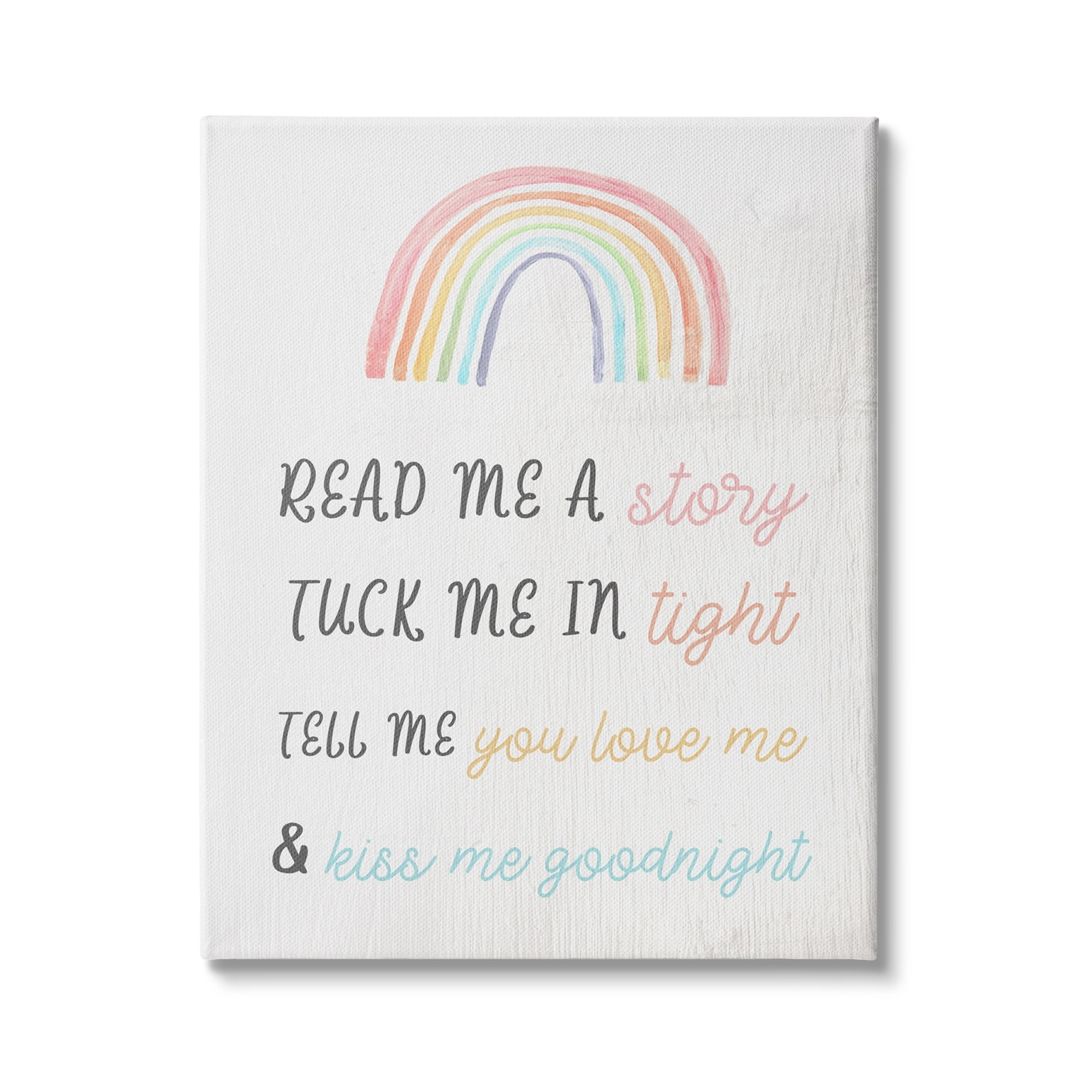 Stupell Indtries Kiss Me Goodnight Rainbow Children's Bedtime Sentiment,16 x 20,Design by Daphne Polselli