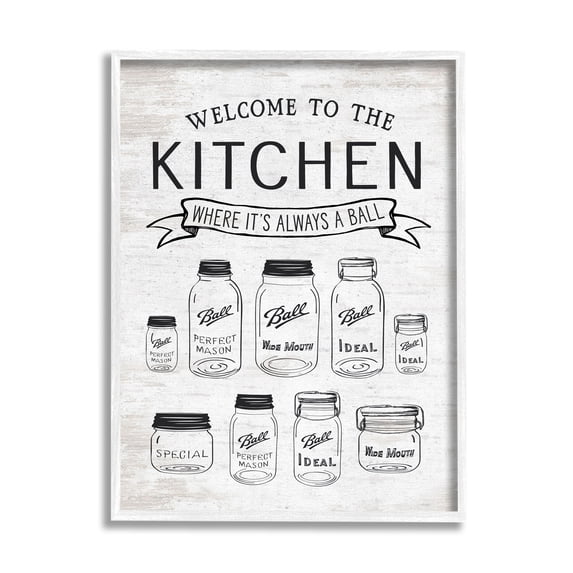 Stupell Indtries Kitchen Where It's A Ball Pun Country Jars,11 x 14,Design by Lettered and Lined
