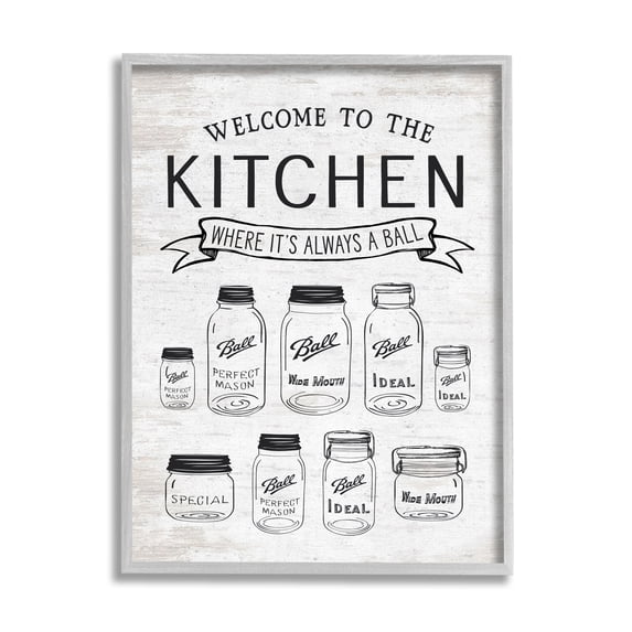 Stupell Indtries Kitchen Where It's A Ball Pun Country Jars,16 x 20,Design by Lettered and Lined