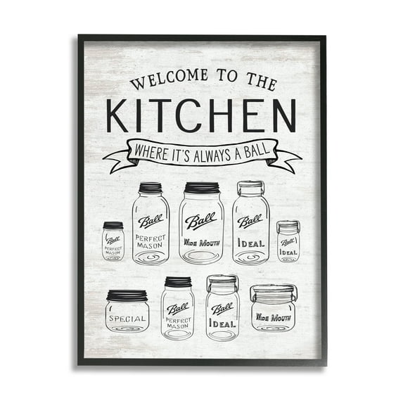 Stupell Indtries Kitchen Where It's A Ball Pun Country Jars,16 x 20,Design by Lettered and Lined