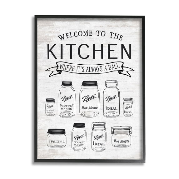 Stupell Indtries Kitchen Where It's A Ball Pun Country Jars,24 x 30,Design by Lettered and Lined