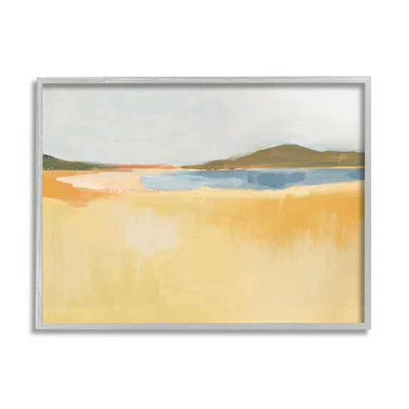 Stupell Indtries Lake Water by Mountain Range Soft Autumn Prairie,30 x 24,Design by Victoria Barnes 