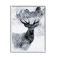 thumbnail image 1 of Stupell Indtries Large Antler Elk Portrait Rtic Blue Diamond Pattern,11 x 14,Design by Kim Allen, 1 of 7